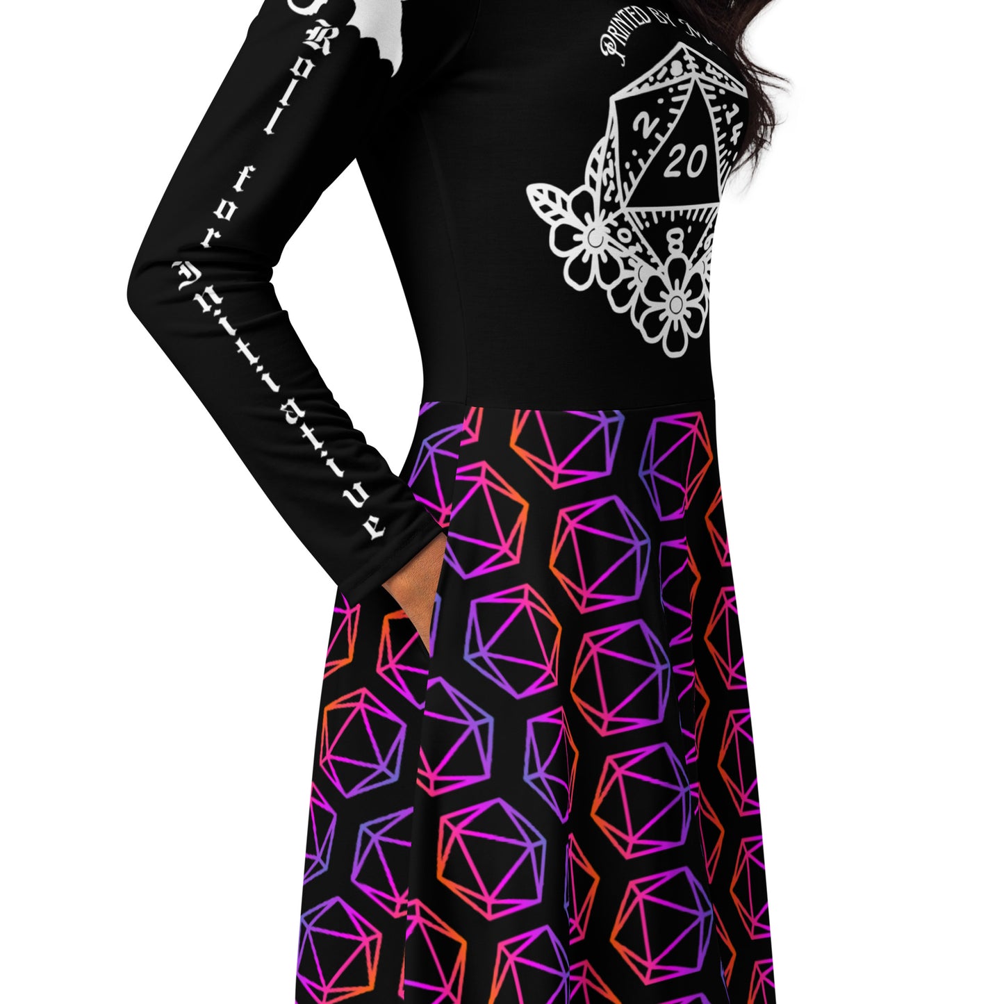 D20 Flower | Long Sleeve Pocket Dress