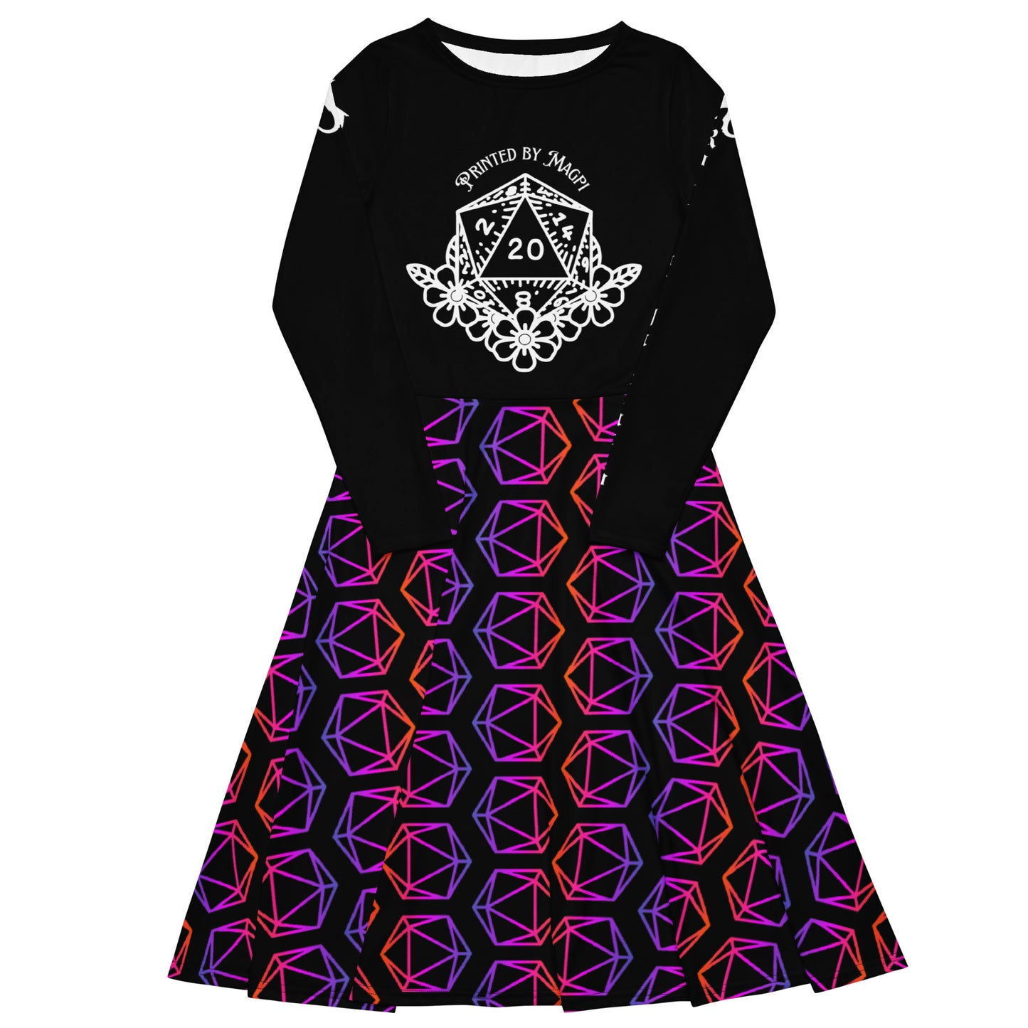 D20 Flower |  Long Sleeve Pocket Dress