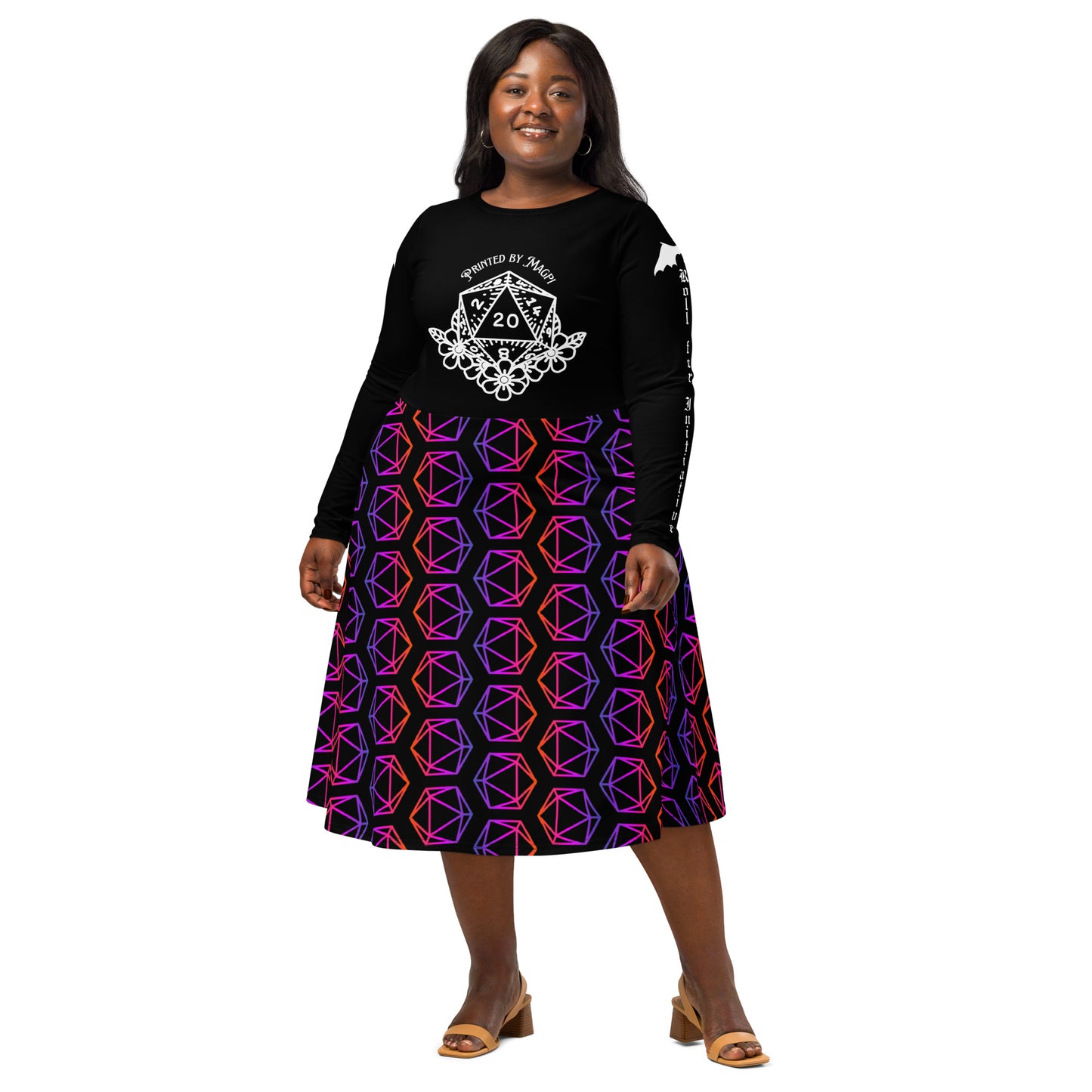 D20 Flower |  Long Sleeve Pocket Dress
