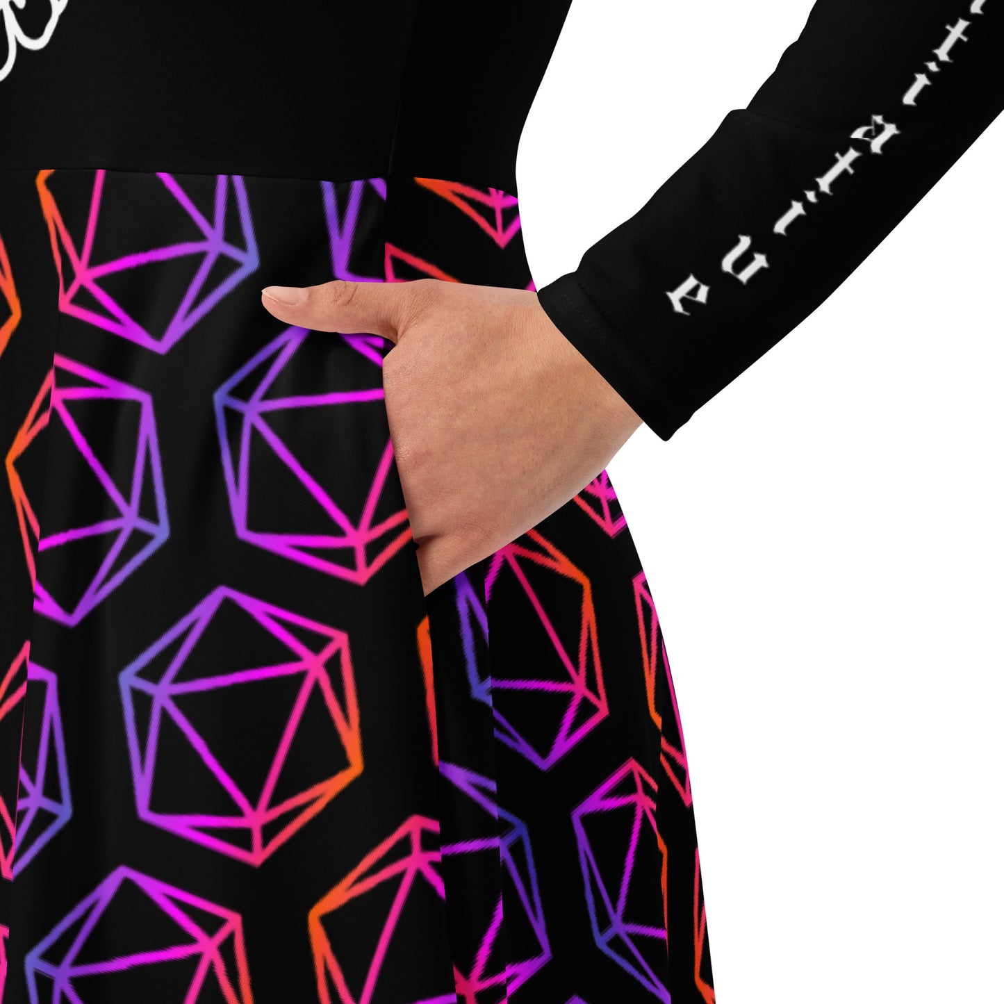 D20 Flower |  Long Sleeve Pocket Dress