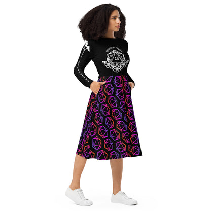D20 Flower |  Long Sleeve Pocket Dress